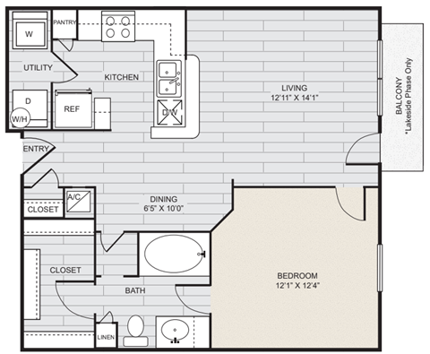 a floor plan of a bedroom apartment with a bathroom and a living room